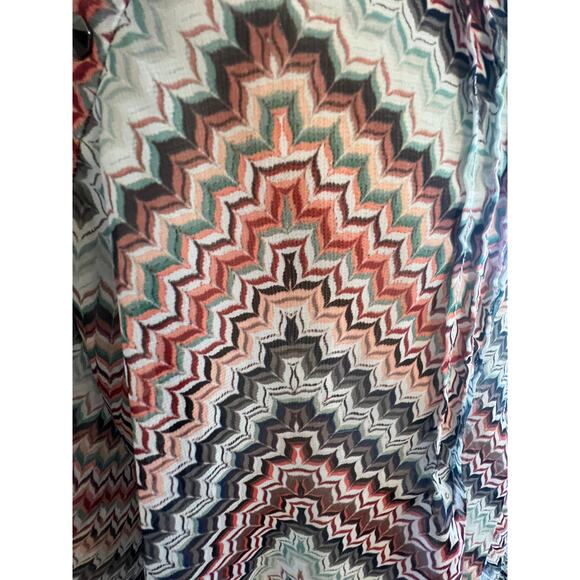 EYESHADOW PATTERENED SHEERV NECK BLOUSE WOMENS PLUS SIZE 1X - Picture 8 of 10